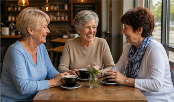 Three Ladies Having Coffee Together